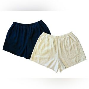 Abercrombie & Fitch High Waist Shorts - Black and Cream